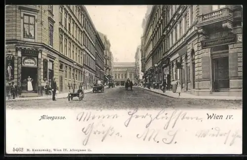 AK Wien, Bäckerei zum Badner Bäcker in der Alleegasse