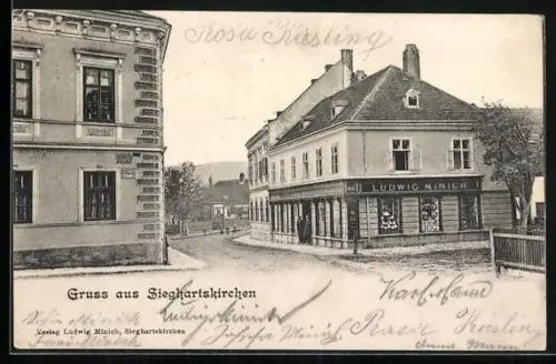 AK Sieghartskirchen, Geschäft Ludwig Minich im Ort