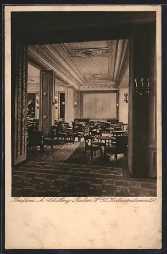 AK Berlin-Charlottenburg, Konditorei-Cafe A. Schilling, Kurfürstendamm 234, Innenansicht