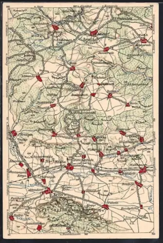 AK Kelbra, Landkarte der Region nördlich der Ortschaft