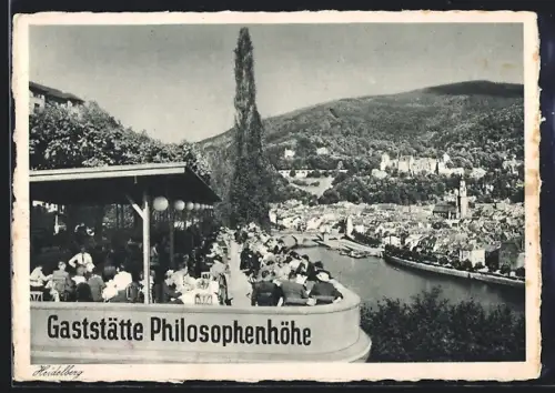 AK Heidelberg / Neckar, Hotel-Restaurant Philosophenhöhe, Inhaber Carl Friedrich
