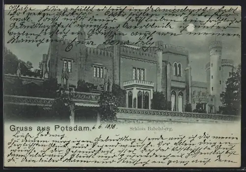 Mondschein-AK Potsdam, Schloss Babelsberg