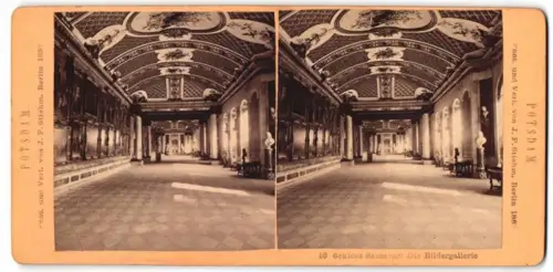 Stereo-Fotografie J. F. Stiehm, Berlin, Ansicht Potsdam, Bildergallerie im Schloss Sanssouci
