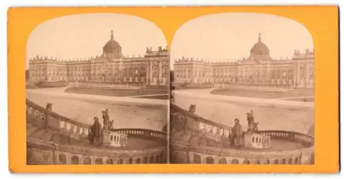 Stereo-Fotografie unbekannter Fotograf, Ansicht Potsdam, Schloss Sanssouci