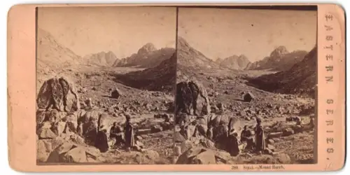 Stereo-Fotografie unbekannter Fotograf, Ansicht Saint Catherine, der Sinaiberg, Mount Horeb in Ägypten
