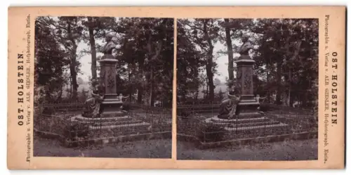 Stereo-Fotografie Alb. Giesler, Eutin, Ansicht Eutin, das Carl Maria Weber Denkmal