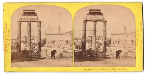 Stereo-Fotografie C. Lamy, Ansicht Rome, Restes du Temple de Minerve, Minervatempel