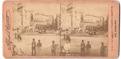 Stereo-Fotografie Alfred S. Campbell, Elizabeth / NJ, Ansicht Rome, Statue Campo de Fivre
