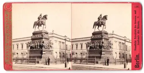 Stereo-Fotografie Moser Senior, Berlin, Ansicht Berlin, Standbild Friedrich des Grossen und Academie der Künste