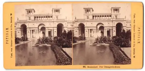Stereo-Fotografie Gustav Liersch & Co., Berlin, Ansicht Potsdam, Das Orangerie-Haus von Schloss Sanssouci