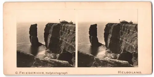 Stereo-Fotografie G. Friedrichs, Helgoland, Ansicht Helgoland, Blick auf die Lange Anne