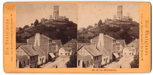 Stereo-Fotografie Gustav Liersch & Co., Berlin, Ansicht Godesberg, Blick vom Ort auf die Ruine Godesberg