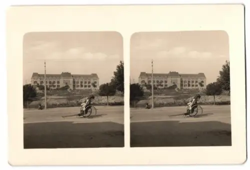 Stereo-Fotografie Ansicht Tsingtau, Qingdao, der Gouverneurspalast im deutschen Schutzgebiet Kiautschou