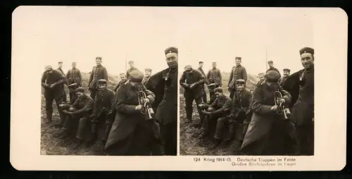 Stereo-Fotografie NPG, deutsche Soldaten beim grossen Stiefelputzen im Lager