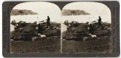 Stereo-Fotografie Keystone View Company, Meadville /Pa, Arktische Forscher am Cap Sabine und Bessin Bai