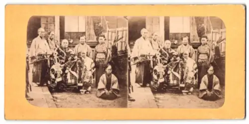 Stereo-Fotografie Siam, Gruppe siamesischer Bonzen und Priester