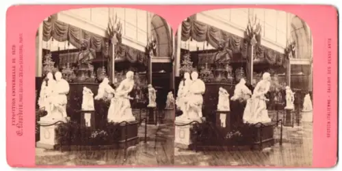 Stereo-Fotografie C. Neurdein, Paris, Exposition Universelle 1878, Section Italienne, Gelerie des Beaux Arts