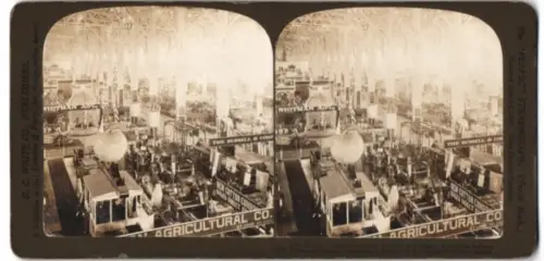Stereo-Fotografie H. C. White Co., London, Louisianan Purchase Exposition St. louis, Agricultural & Framing Implements