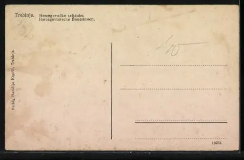 AK Trebinje, Händlerinnen mit beladenem Pferd