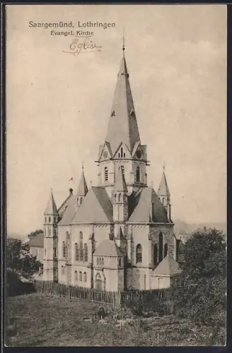 AK Saargemünd /Lothringen, Evangelische Kirche
