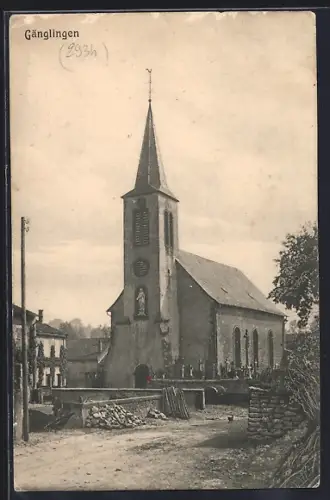 AK Gänglingen, Vue de l`église et de la place du village