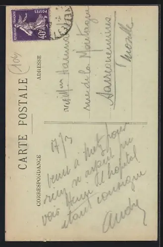 AK Montigny, Temple Protestant et Rue de Pont-à-Mousson