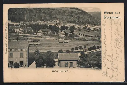 AK Rosslingen, Vue d`ensemble du village et des collines environnantes