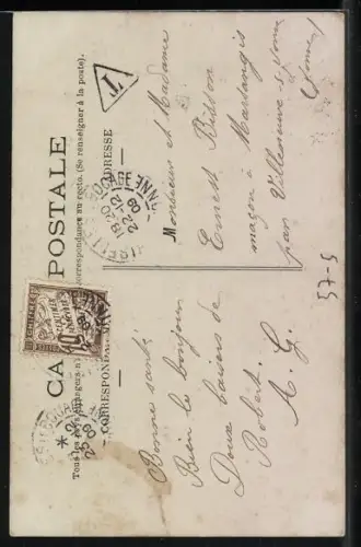 AK Bonne Année, Säugling auf Moos gebettet unter Pilzen