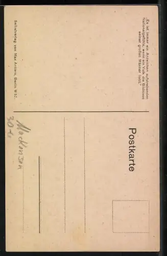 AK Portrait General von Mackensen in Uniform