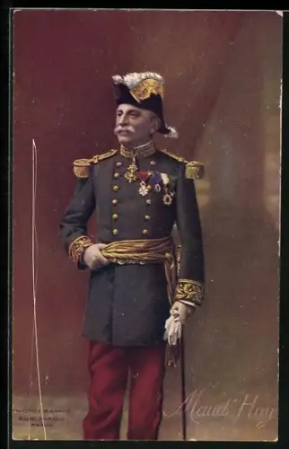 Foto-AK französischer Heerführer, Portrait General Maud'Huy in Uniform mit vielen Orden