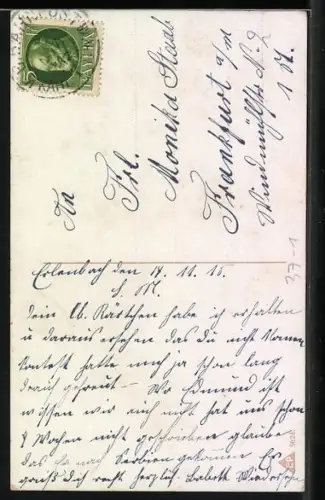 AK Stolzenfels am Rhein, Sterbender Soldat mit Kopfverletzung teilt letzte Worte an Geliebte, Rotes Kreuz