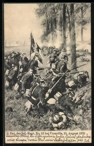 AK 2. Bat. des Infanterie-Regiments No. 52 bei Vionville 1870, Reichseinigungskriege