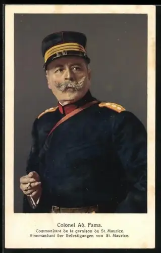AK Colonel Ad. Fama, Kommandant der Befestigungen von St. Maurice