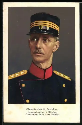 AK Schweizer Heerführer Oberstdivisionär Steinbuch, Kommandant der 5. Division