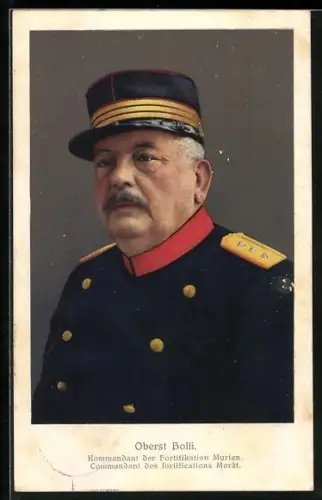 AK Kommandant der Fortifikation Murten Oberst Bolli
