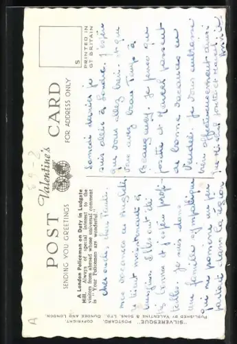 AK London Policeman on Duty in Ludgate Hill, Polizei