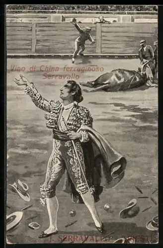 AK Reklame für Vino di China ferruginoso Serravallo