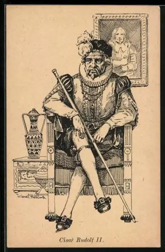 Künstler-AK Cisar Rudolf II., Kaiser Rudolf II. von Österreich