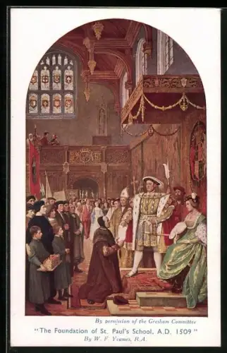 Künstler-AK The Foundation of St. Pauls School 1509