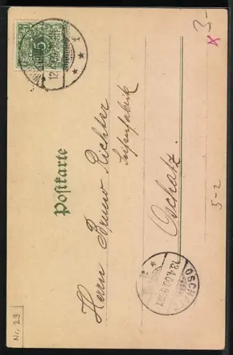 AK Junge Dame im Jugendstil