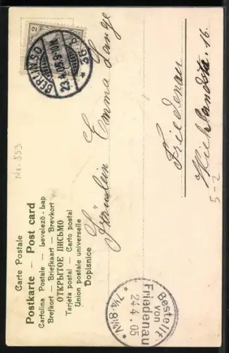 AK Junge Frau zu Ostern im Jugendstil