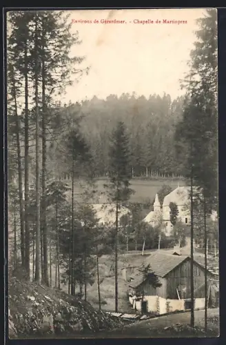 AK Gérardmer, Chapelle de Martimpré dans la forêt environnante