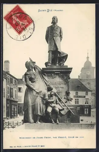 AK Saint-Dié /Vosges, Monument de Jules Ferry par Mercié, érigé en 1896
