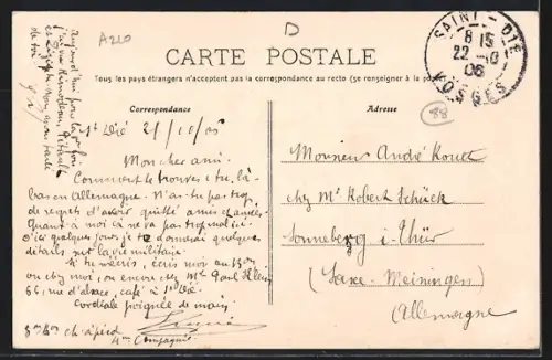 AK St-Dié, Rue d`Alsace animée avec habitants et calèches