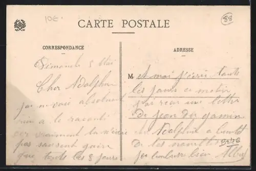 AK Saint-Dié /Vosges, La Rue d`Alsace, vue prise vers l`Est, avec le bureau auxiliaire des postes à gauche