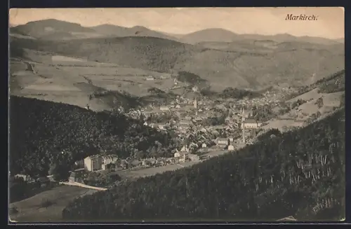 AK Markirch, Vue panoramique du village et des collines environnantes