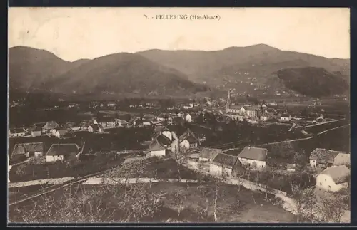 AK Fellering /Hte-Alsace, Vue panoramique du village et des montagnes environnantes