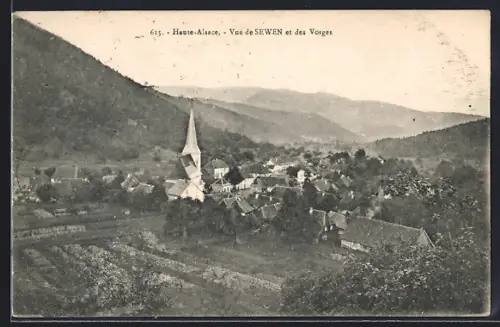 AK Sewen, Vue de Sewen et des Vosges