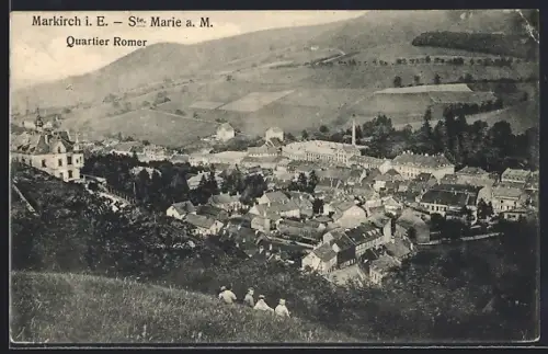 AK Ste-Marie a. M., Quartier Romer avec vue sur la ville et les collines environnantes