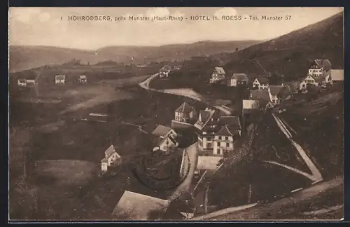 AK Hohrodberg /Haut-Rhin, Hôtel H. Roess et vue sur la vallée